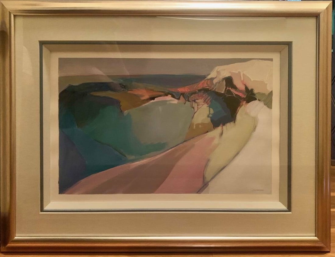 Abstract Jeanette Swofford (American) Original Painting Acrylic on paper Signed (1 of 5)