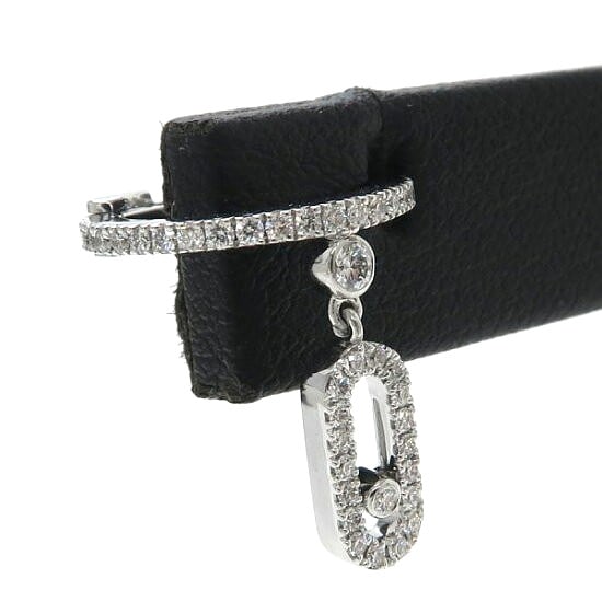 Paper Messika Move Uno Diamonds 18k White Gold Tassel Mono SINGLE Ear Clip Box (1 of 7)