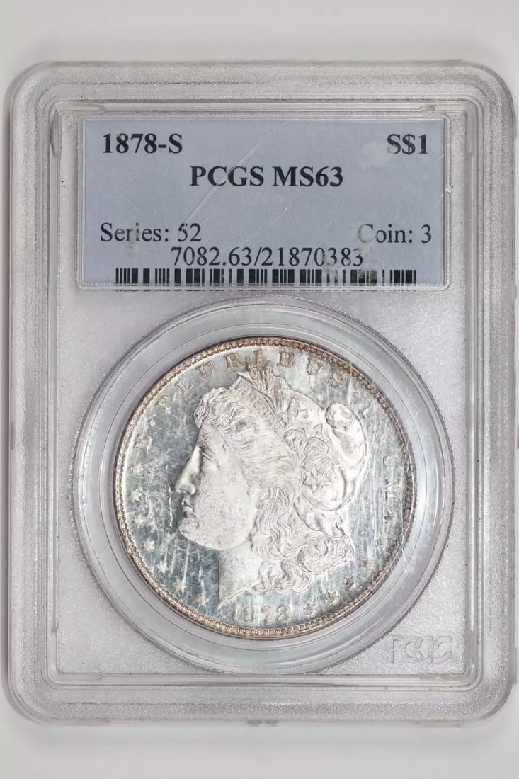 LOOKS PL - 1878-S MORGAN DOLLAR PCGS MS63 (1 of 2)