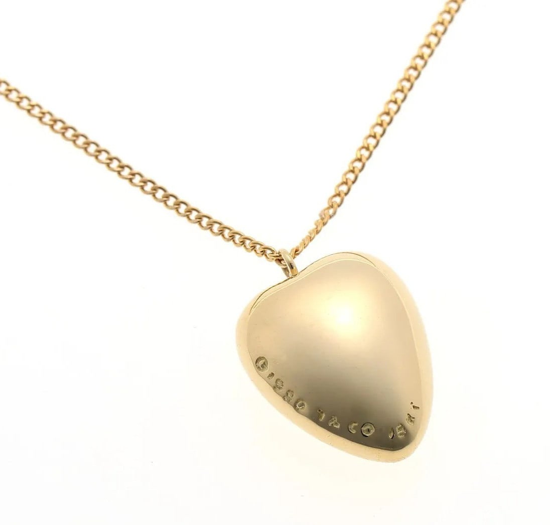 1980 Tiffany & Co Vintage Full Heart 18k Yellow Gold Long 31in Necklace Pendant (1 of 5)