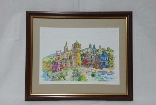 36x26cm Angelo Fumagalli Watercolor canvas Signed Original Italian Cityscape Art: 36x26cm Angelo Fumagalli Watercolor canvas Signed Original Italian Cityscape Art This listing features 36x26cm Angelo Fumagalli Watercolor canvas Signed Original Italian Cityscape Art. Item specifics