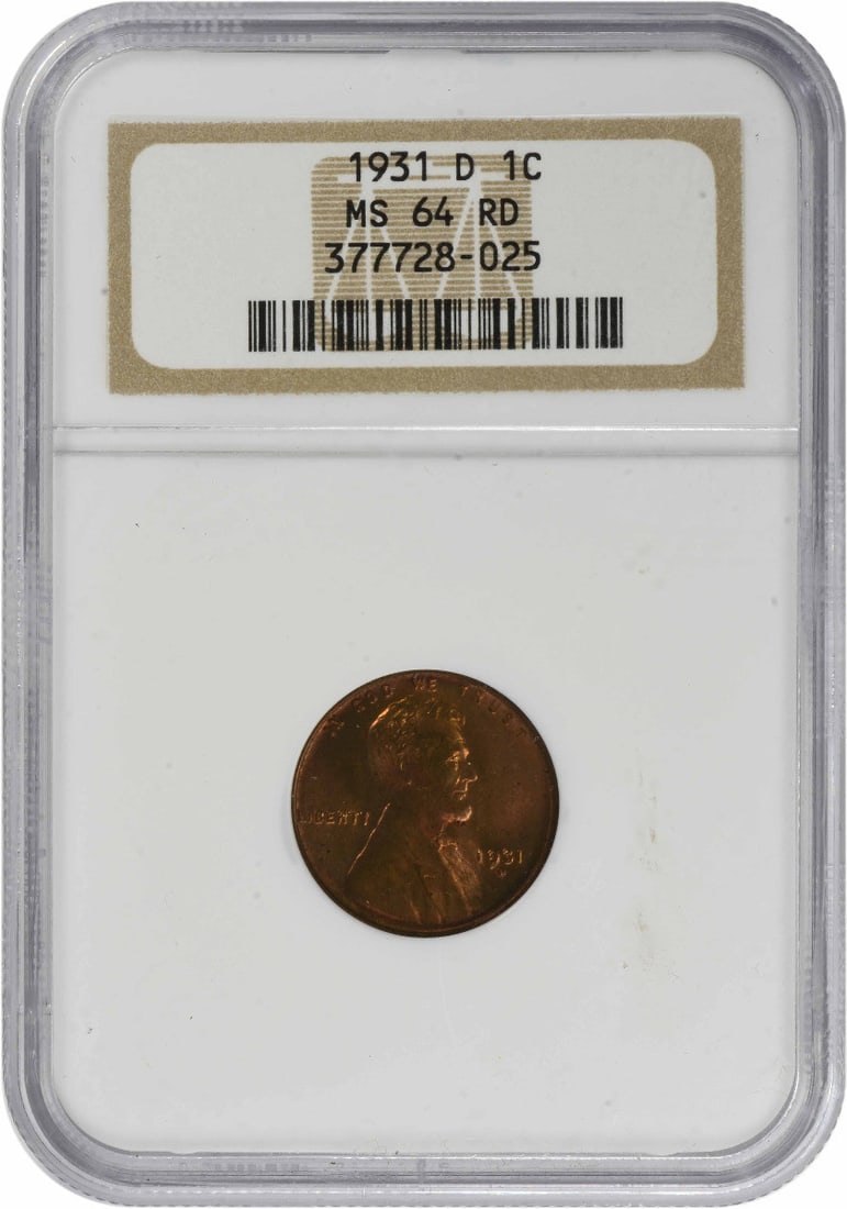 NGC 1931-D Lincoln Cent MS64RD (1 of 2)