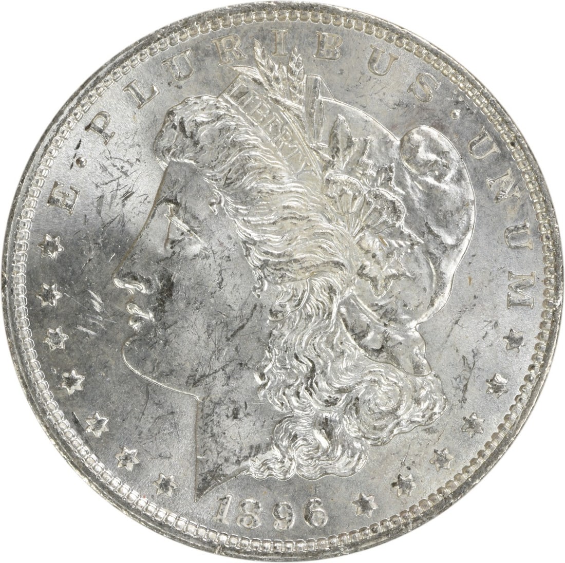 Uncertified 1896 Morgan Silver Dollar BU: Uncertified 1896 Morgan Silver Dollar BU This listing features Uncertified 1896 Morgan Silver Dollar BU. Item specifics are provided below. Item Specifics: Country Of Origin: United States Certificati