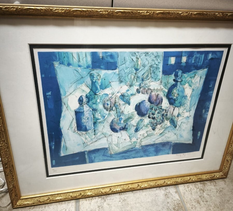Framed - Tony Agostini Harmonic en Blue Signed Original Lithograph Still Life: Framed - Tony Agostini Harmonic en Blue Signed Original Lithograph Still Life This listing features Framed - Tony Agostini Harmonic en Blue Signed Original Lithograph Still Life. Item specifics are pr