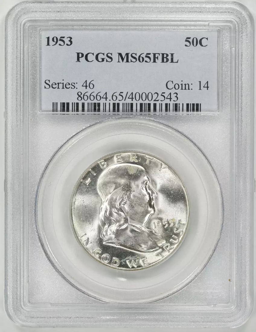 FULL BELL LINES (543) - 1953 FRANKLIN HALF DOLLAR 50C PCGS MS 65 FBL MINT UNC: FULL BELL LINES (543) - 1953 FRANKLIN HALF DOLLAR 50C PCGS MS 65 FBL MINT UNC This listing features FULL BELL LINES (543) - 1953 FRANKLIN HALF DOLLAR 50C PCGS MS 65 FBL MINT UNC. Item specifics are pr