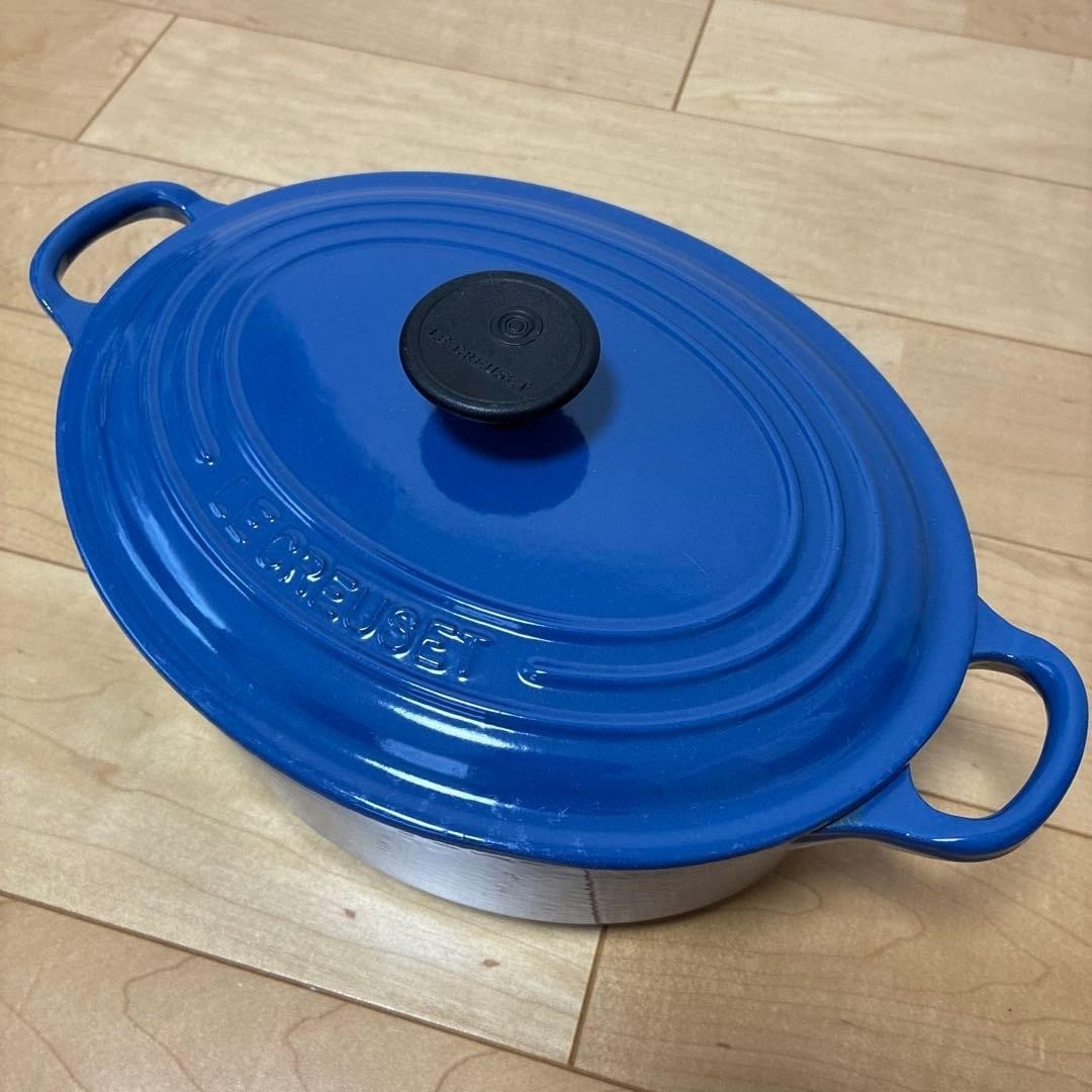 Iron Le Creuset 23cm Oval Cocotte Harmonic Blue Dutch Oven 9in Enameled Cast (1 of 19)