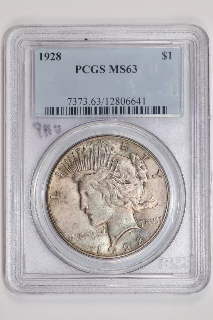 MS63 1928 PEACE DOLLAR PCGS: MS63 1928 PEACE DOLLAR PCGS This listing features MS63 1928 PEACE DOLLAR PCGS. Item specifics are provided below. Item Specifics: Country Of Origin: USA Certification: PCGS Composition: Silver