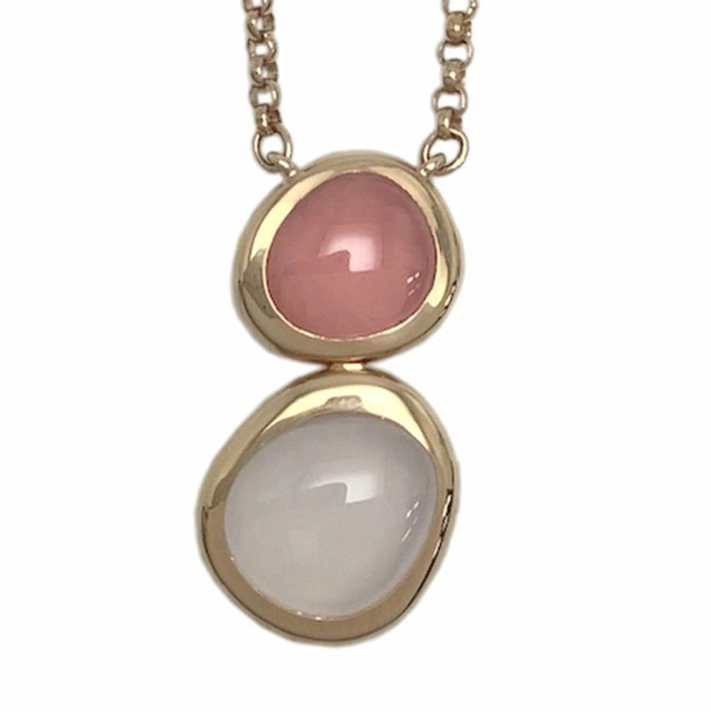 Polished Fred Bellerive Rhodochrosite Pink Quartz 18k Rose Gold Necklace Pendant (1 of 5)