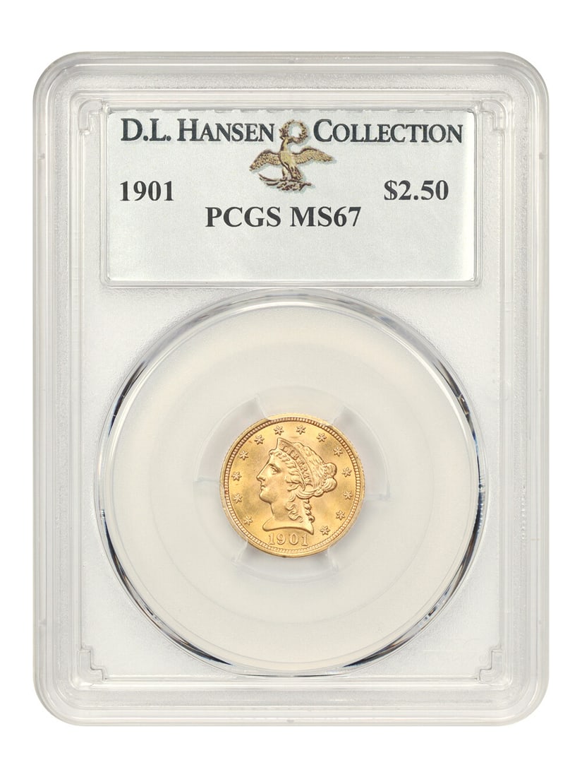 Hansen 1901 $2.50 PCGS MS67 ex: D.L. (1 of 4)