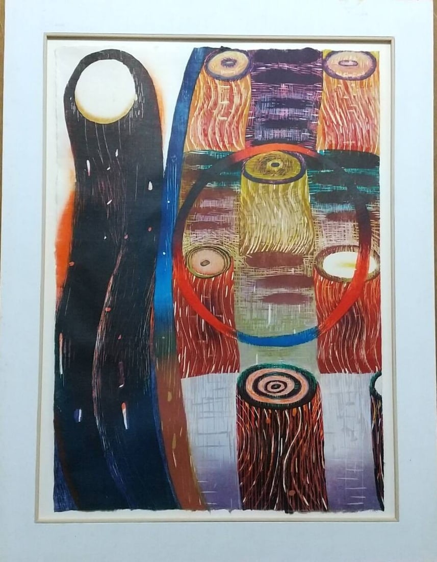 Print Karen Kunc Ascension 1994 Large Woodcut Signed Ltd Ed Abstract (1 of 10)