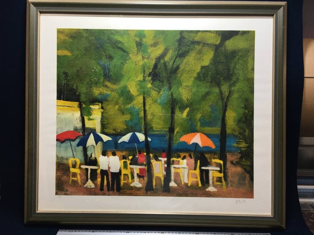 Art Gian Rodolfo DAccardi CAFE Lithograph 1990 HC Signed Italian Modern (1 of 10)