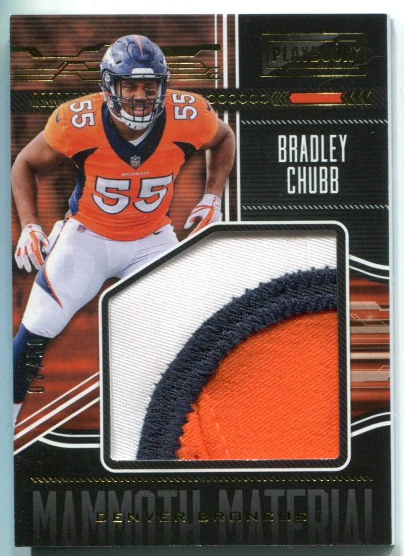 Card Bradley Chubb 2018 Panini Playbook Jersey Patch Rookie (1 of 2)