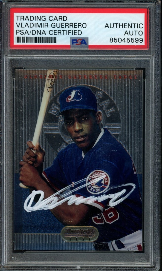 DNA Vladimir Guerrero Montreal Expos Autographed 1995 Bowman ROOKIE Card #2 PSA/ (1 of 2)