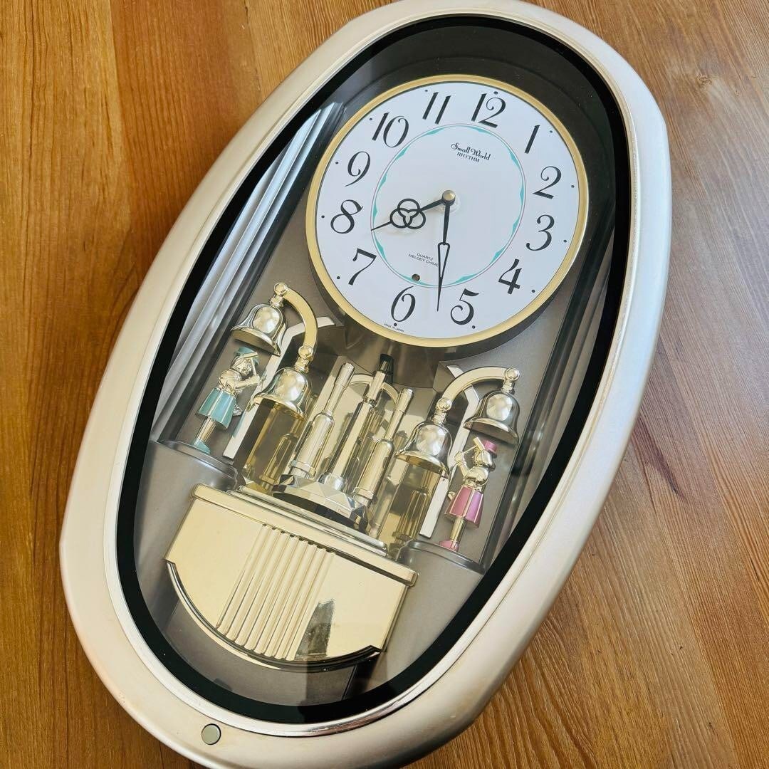 Rare Small World Rhythm 4MH740 Mechanical Wall Clock 6 Melodies Tested Working (1 of 14)