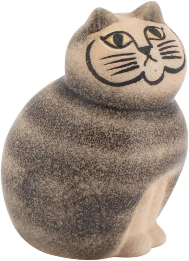 4in Lisa Larson Cat Mia Ceramic Cat Mini Brown Stora Zoo Sweden Handmade Decor (1 of 7)