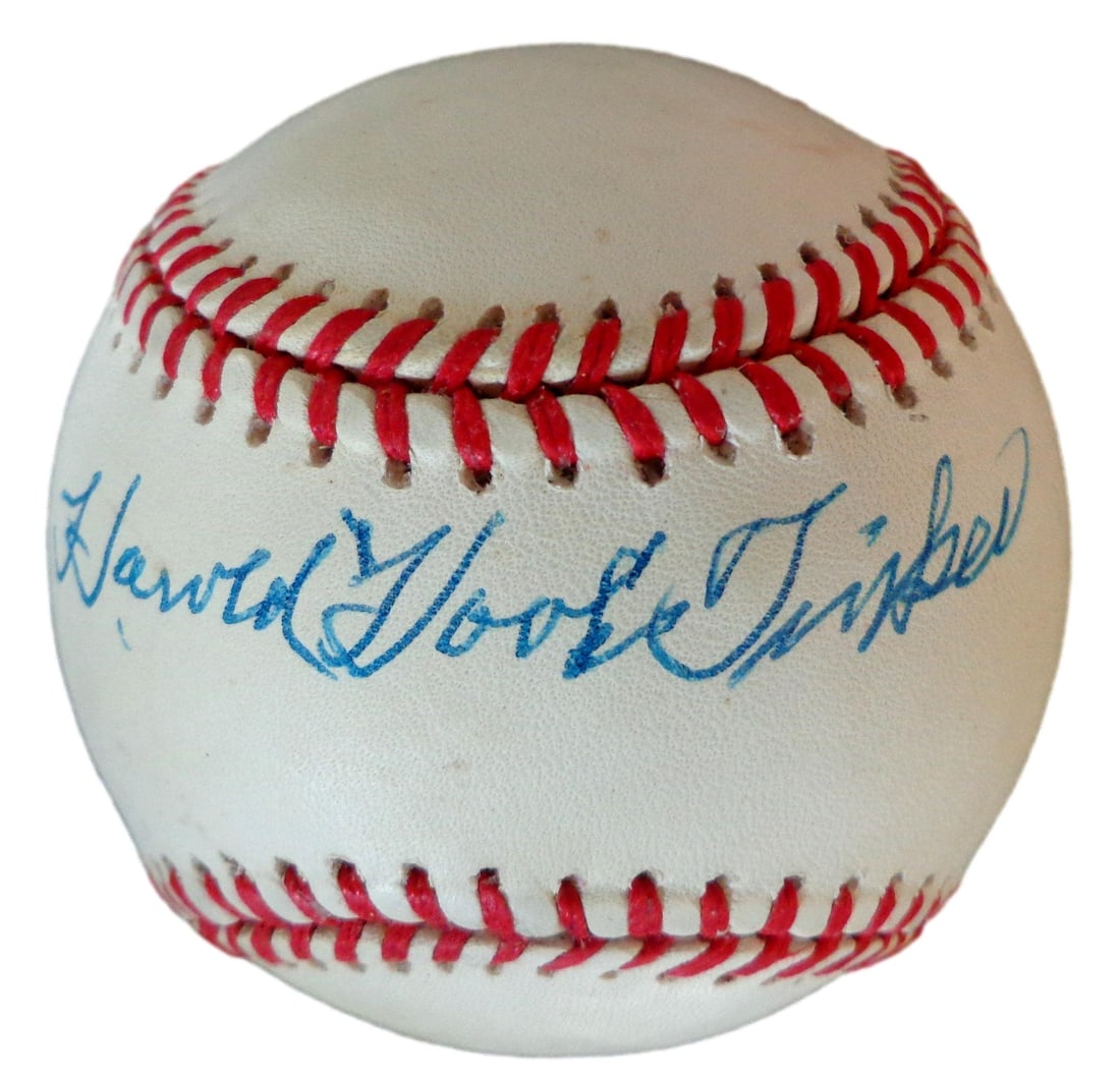 JSA Harold "Hooks" Tinker Signed Baseball Crawfords Josh Gibson Negro League (1 of 3)