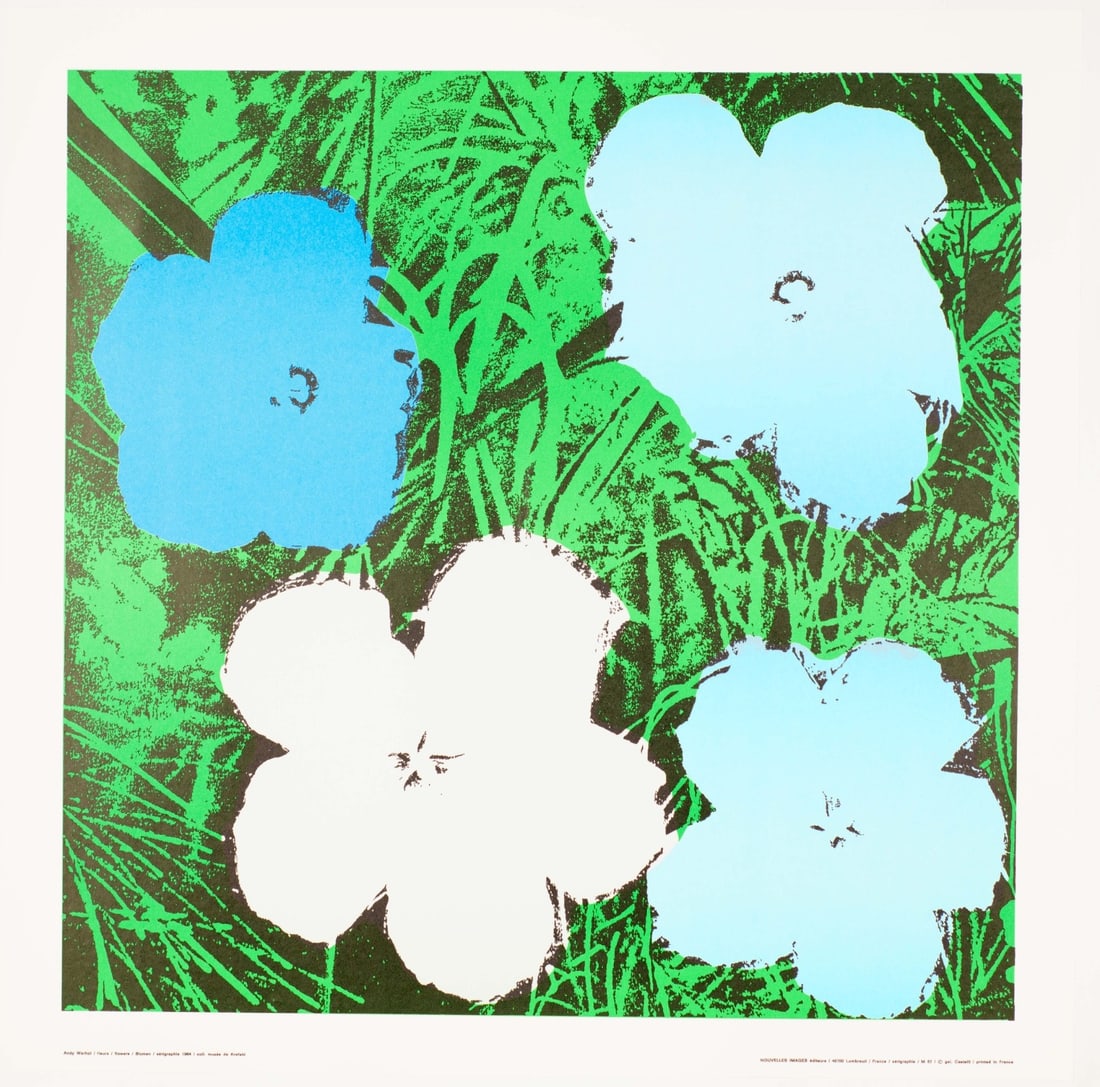 Original Andy Warhol Blu Flowers 1970 Pop Art Print Editor Nouvelles Images 1970 (1 of 7)