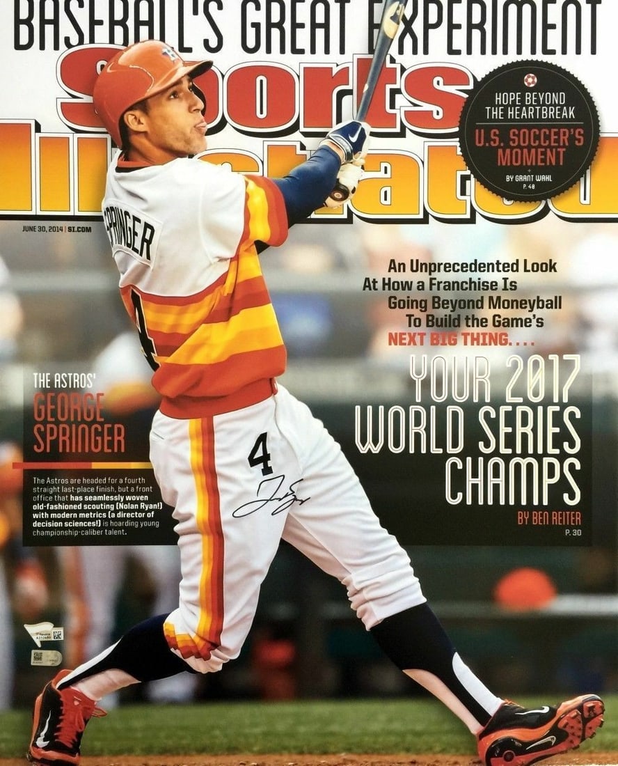136633 George Springer Houston Astros Signed 16x20 SI Cover Photo Fanatics: 136633 George Springer Houston Astros Signed 16x20 SI Cover Photo Fanatics This listing features 136633 George Springer Houston Astros Signed 16x20 SI Cover Photo Fanatics. Item specifics are