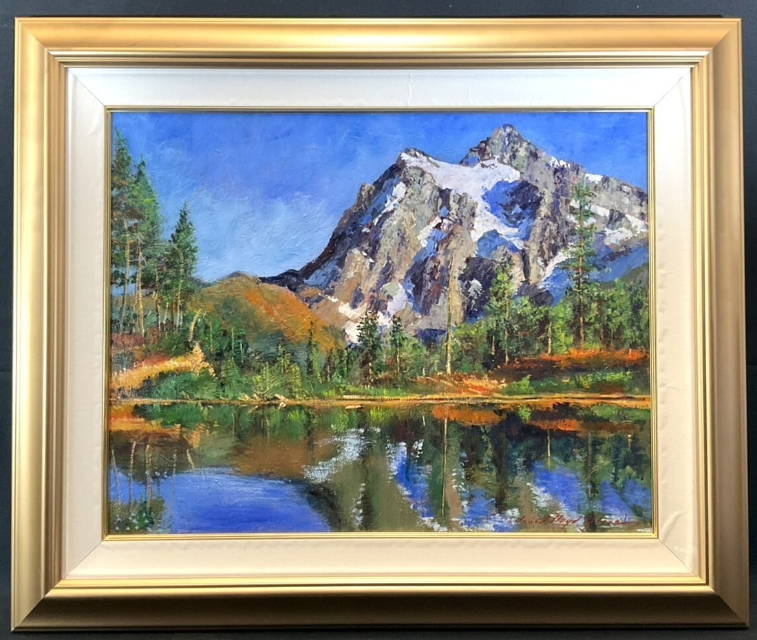 Framed David Lloyd Glover Original Oil Painting Landscape Lake Mountain Large (1 of 10)