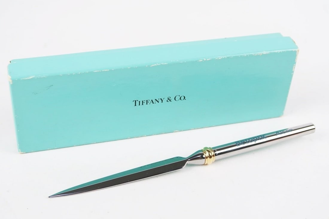 Box Tiffany & Co. Tiffany Paper Knife Letter Opener Vintage 30.7g Silver With (1 of 5)