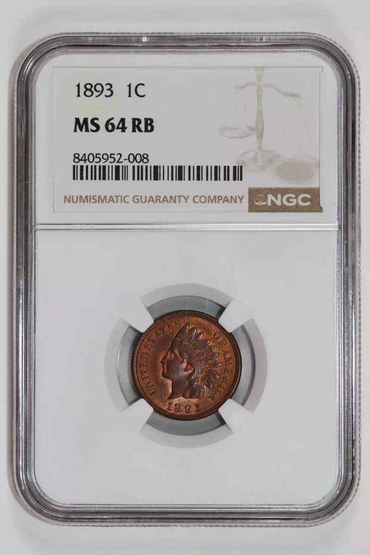 RB 1893 INDIAN HEAD CENT NGC MS64 (1 of 2)