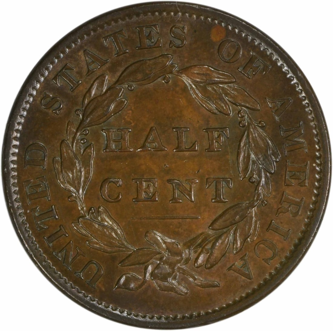 Uncertified 1833 Half Cent BU - 2