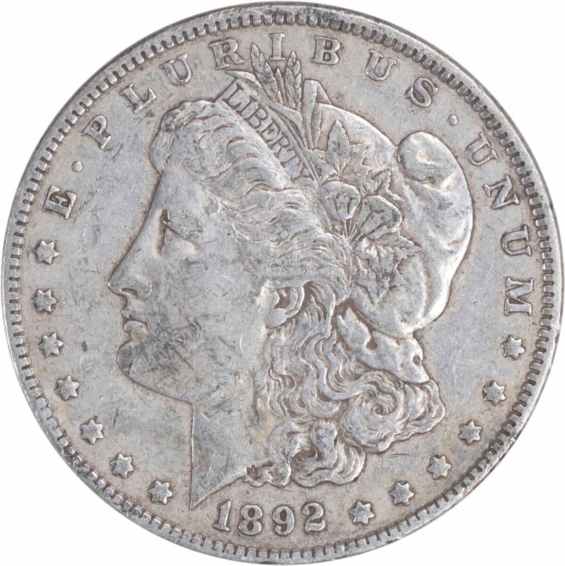 Uncertified 1892 Morgan Silver Dollar EF (1 of 2)
