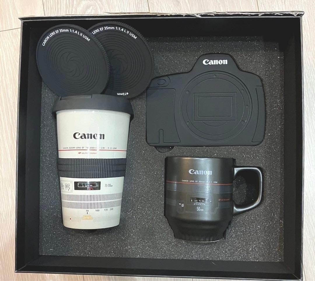 Collectible Canon Camera Lens Mug Cup & Coaster Set Premium gift box Rare: Collectible Canon Camera Lens Mug Cup & Coaster Set Premium gift box Rare This listing features Collectible Canon Camera Lens Mug Cup & Coaster Set Premium gift box Rare. Item specifics are provided b