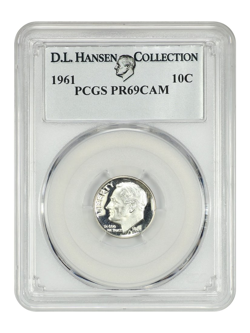 Near-Flawless - 1961 10C PCGS PR69CAM ex: D.L. Hansen - Roosevelt Dime: Near-Flawless - 1961 10C PCGS PR69CAM ex: D.L. Hansen - Roosevelt Dime This listing features Near-Flawless - 1961 10C PCGS PR69CAM ex: D.L. Hansen - Roosevelt Dime. Item specifics are provided below.