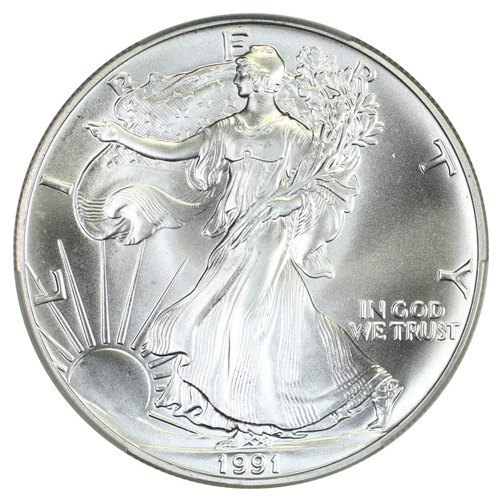 Silver Eagles - 1991 $1 Silver Eagle CACG MS69 - 3