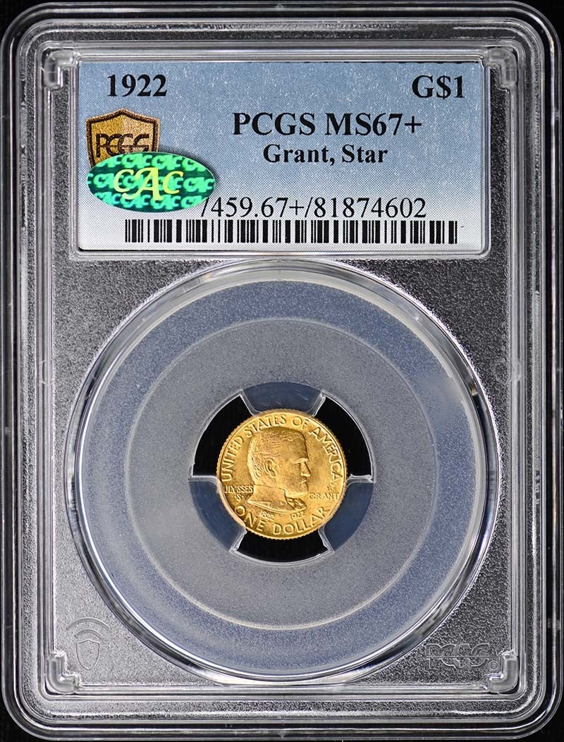 WITH STAR 1922 G$1 Gold Commemorative PCGS MS67+ (CAC) - GRANT: WITH STAR 1922 G$1 Gold Commemorative PCGS MS67+ (CAC) - GRANT This listing features WITH STAR 1922 G$1 Gold Commemorative PCGS MS67+ (CAC) - GRANT. Item specifics are provided below. Item Specifics: