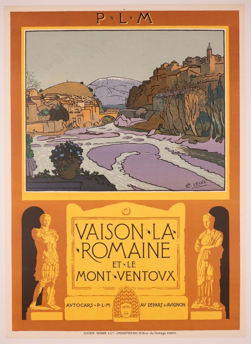 Rare Leo Lelee French Railways Poster C1920 Vaison La Romaine Et Mont Ventoux (1 of 3)