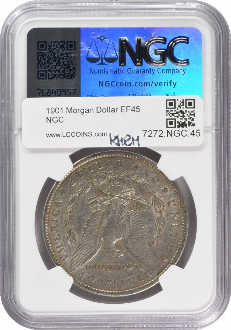 NGC 1901 Morgan Silver Dollar EF45 - 2