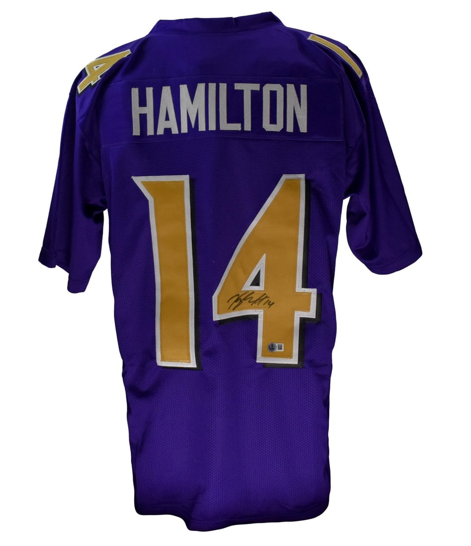 200748 Kyle Hamilton Signed Color Rush Football Jersey Baltimore Ravens Beckett (1 of 4)