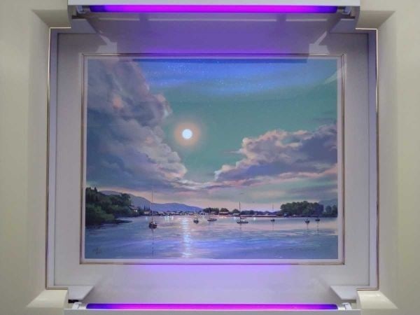 Effect Steve Bloom "Yachts on the Sea" Signed Light-Up Art Frame Day/ Night (1 of 10)