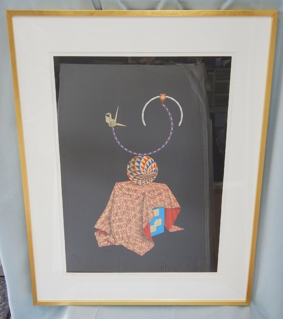 Box Shuji Wakao Genji Code Lithograph Gold Leaf 1992 Signed ED 30/ 60 With (1 of 9)