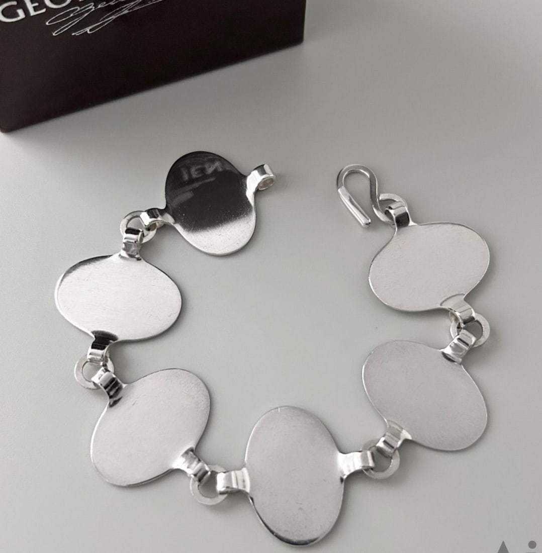 Box Georg Jensen No.141A Sterling Silver Bracelet 7.68 inches with Original (1 of 13)