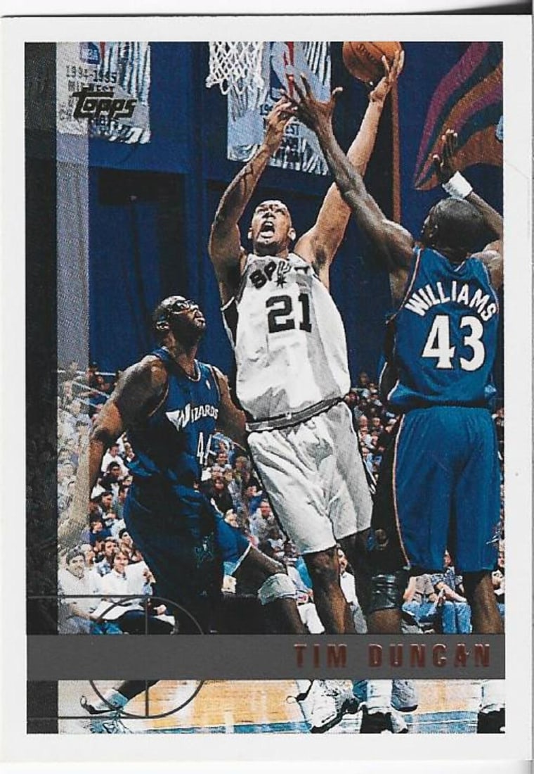 #115 Tim Duncan 1997 Topps Rookie Card (1 of 2)