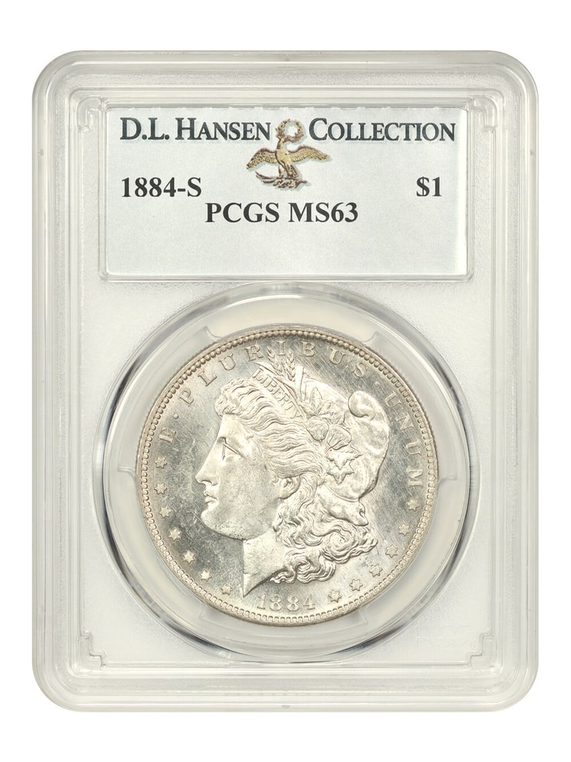 Hansen 1884-S $1 PCGS MS63 ex: D.L. (1 of 4)