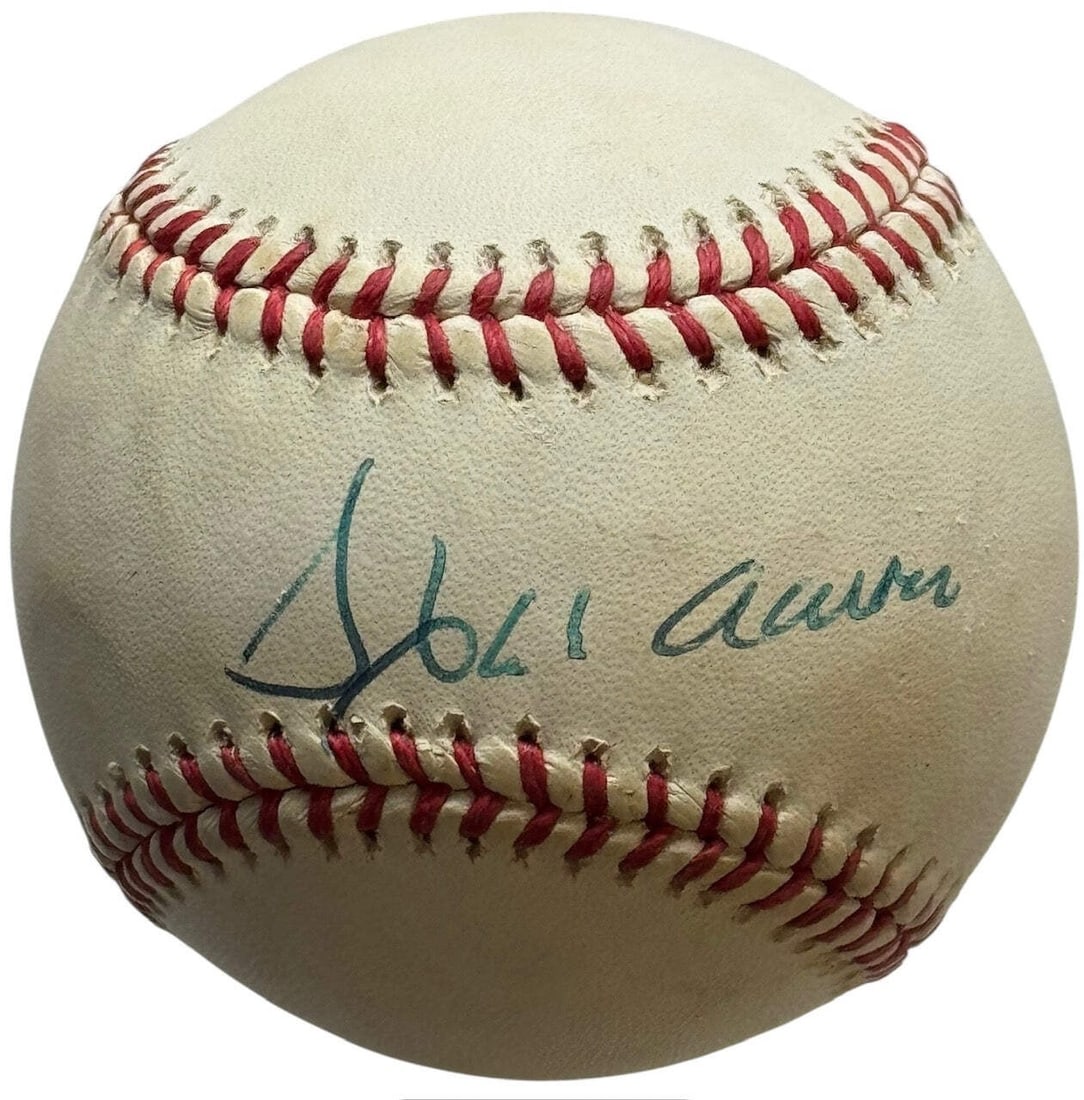 (JSA) Hank Aaron Autographed Official National League Baseball (1 of 3)