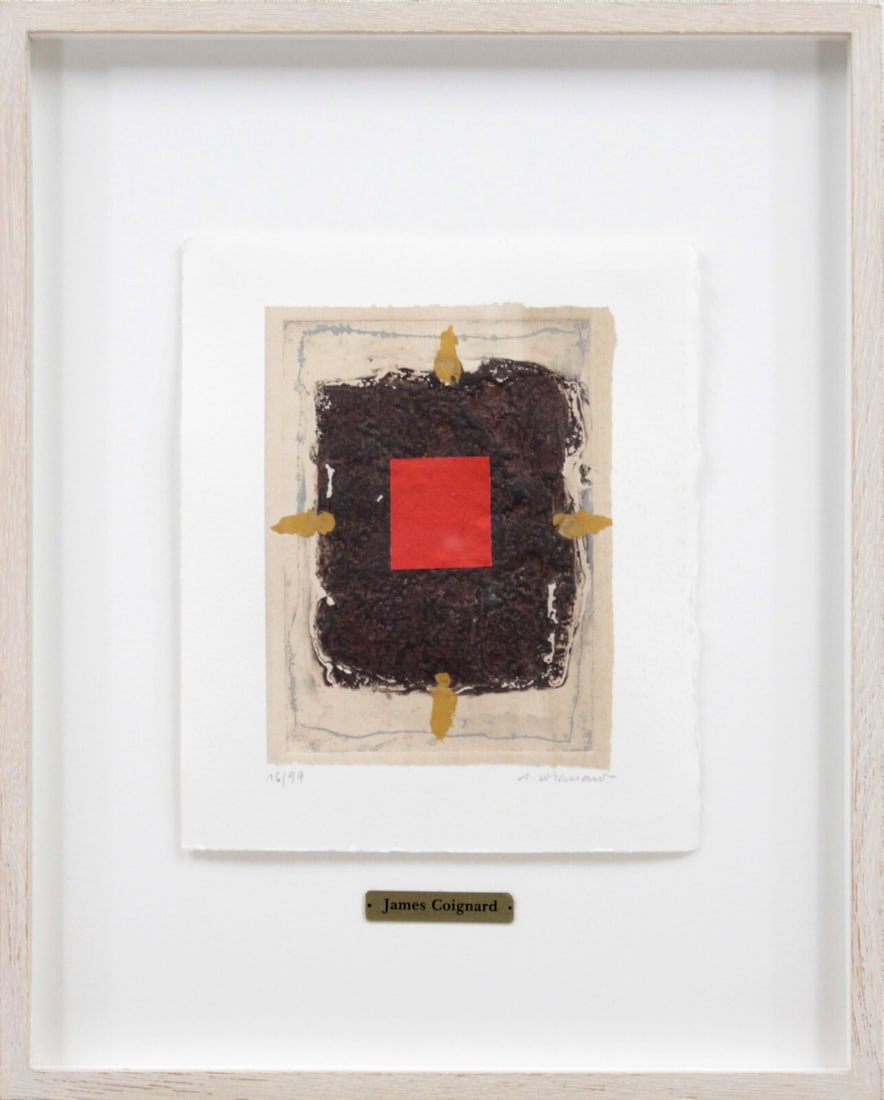 Framed James Coignard (French) Original Collage Carborundum Print Pencil Signed (1 of 4)