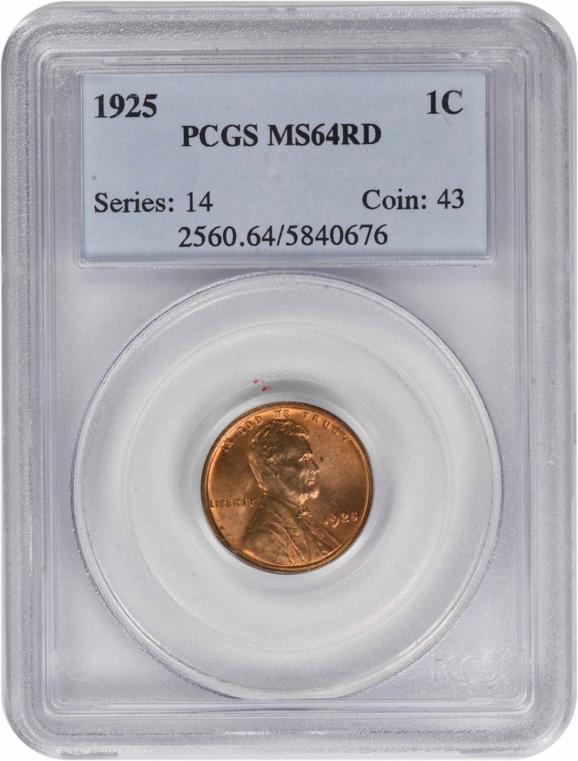 PCGS 1925 Lincoln Cent MS64RD (1 of 2)