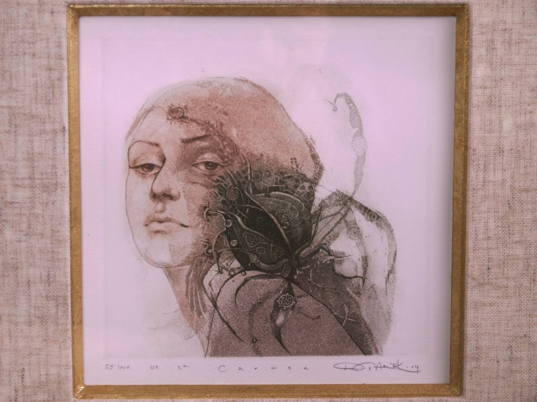 Framed Daiva Staskeviciene (Lithuania) Etching Carmen 58/ 100 Pencil Signed (1 of 10)