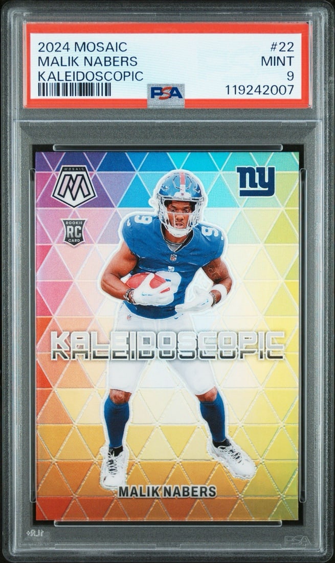 9 2024 PANINI MOSAIC MALIK NABERS #22 KALEIDOSCOPIC ROOKIE PSA (1 of 3)
