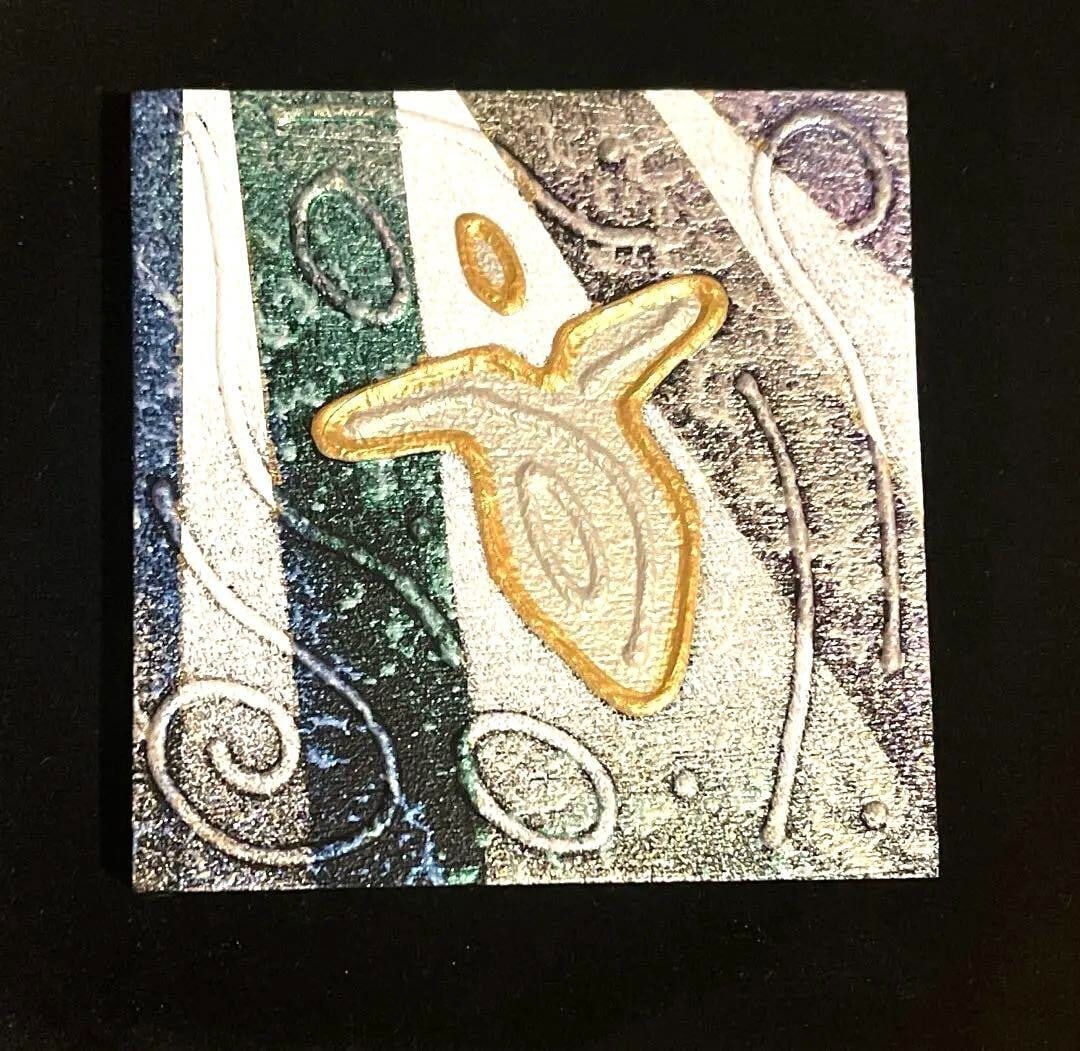 Archangel Michael Original Textured Painting on Wood Signed Framed - Andy Lakey (1 of 15)