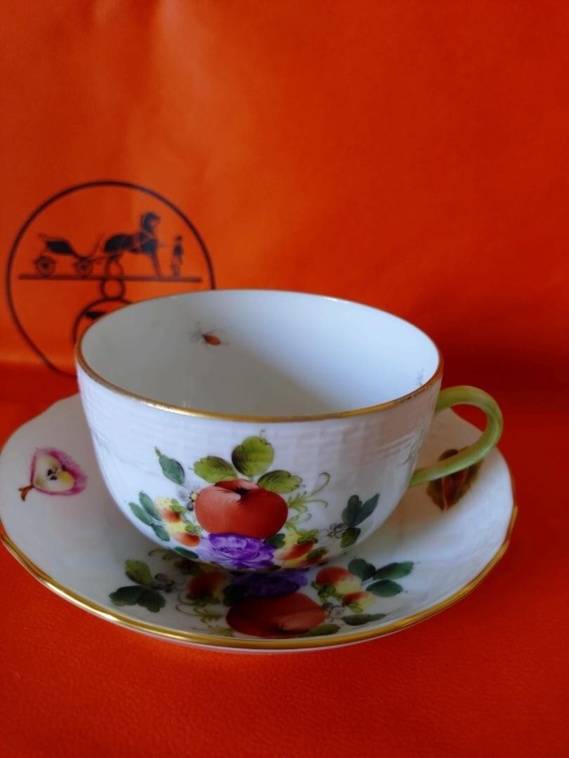 Vintage Herend FRUIT and FLOWERS BFR Cup Saucer Set Porcelain Hand Painted: Vintage Herend FRUIT and FLOWERS BFR Cup Saucer Set Porcelain Hand Painted This listing features Vintage Herend FRUIT and FLOWERS BFR Cup Saucer Set Porcelain Hand Painted. Item specifics are provided