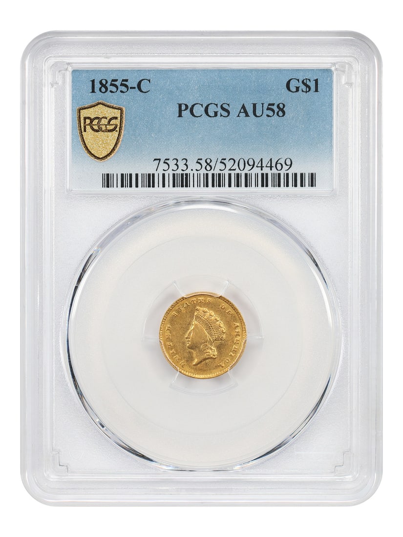 Gold Dollar - 1855-C G$1 PCGS AU58 (1 of 4)