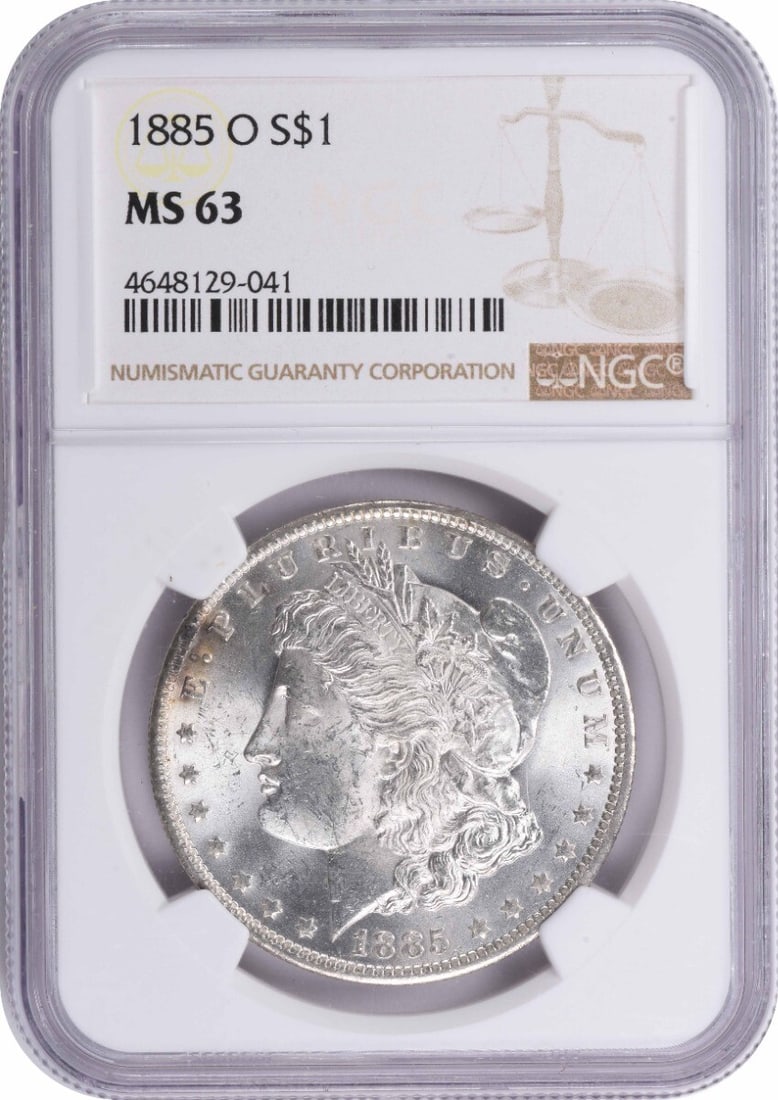 NGC 1885-O Morgan Silver Dollar MS63: NGC 1885-O Morgan Silver Dollar MS63 This listing features NGC 1885-O Morgan Silver Dollar MS63. Item specifics are provided below. Item Specifics: Country Of Origin: United States Certification: NGC