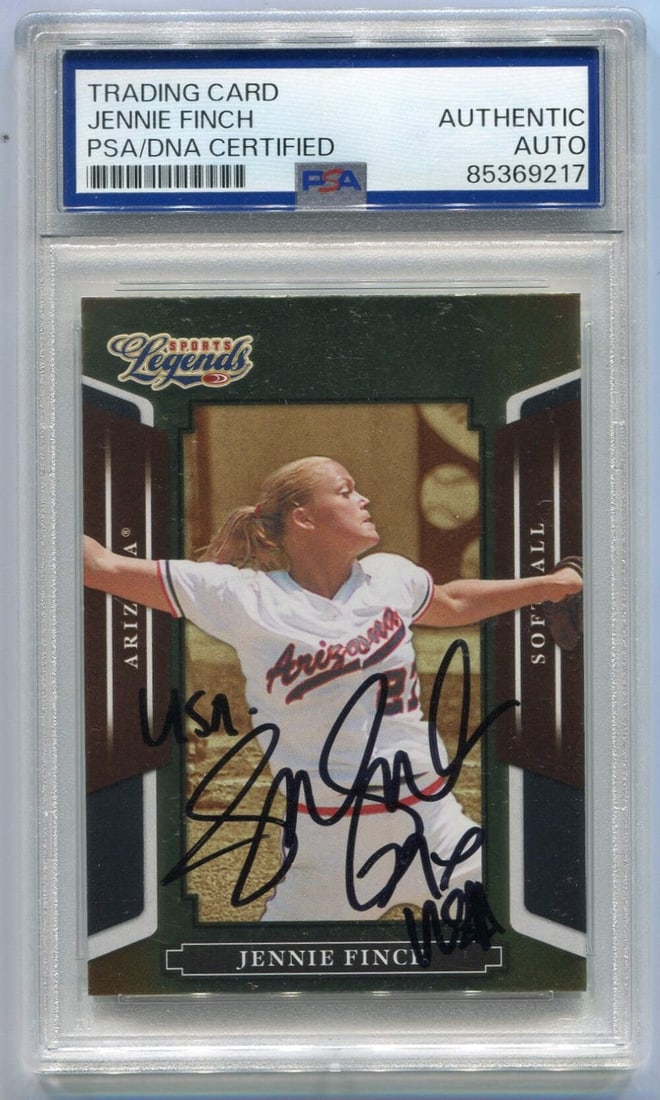Certified Jennie Finch 2008 Donruss Playoff Autographed Card #123 PSA/ DNA: Certified Jennie Finch 2008 Donruss Playoff Autographed Card #123 PSA/ DNA This listing features Certified Jennie Finch 2008 Donruss Playoff Autographed Card #123 PSA/ DNA. Item specifics are provided