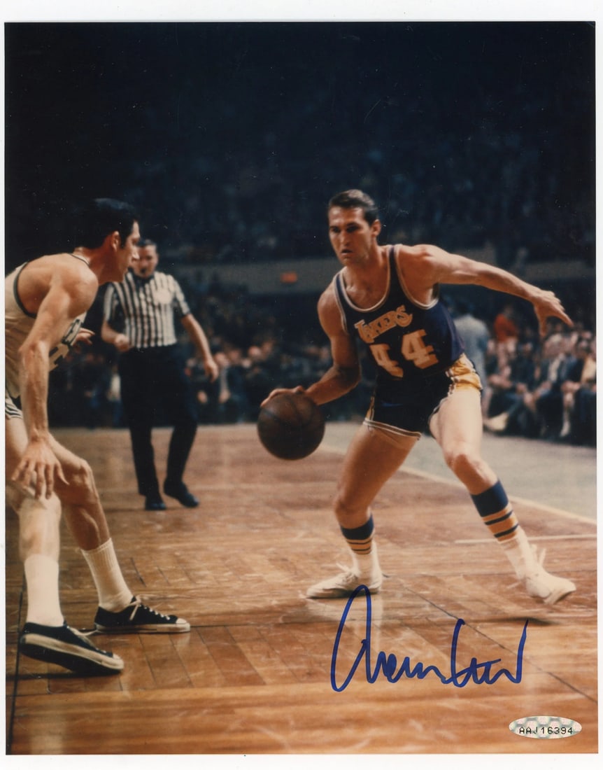 Deck) Jerry West Autographed 8x10 Basketball Photo (Upper (1 of 2)